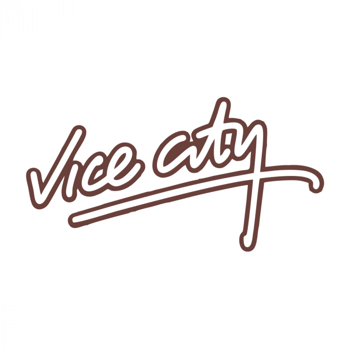 Vice City Araba Sticker 17x17 Cm Kahverengi