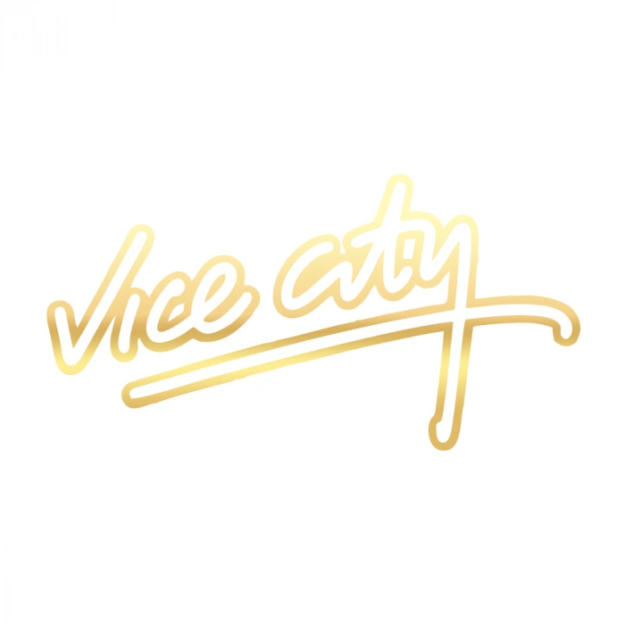Vice City Araba Sticker 17x17 Cm Gold