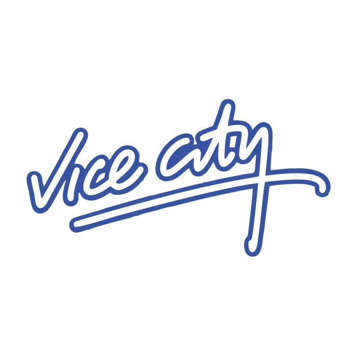 Vice City Araba Sticker 17x17 Cm Mavi