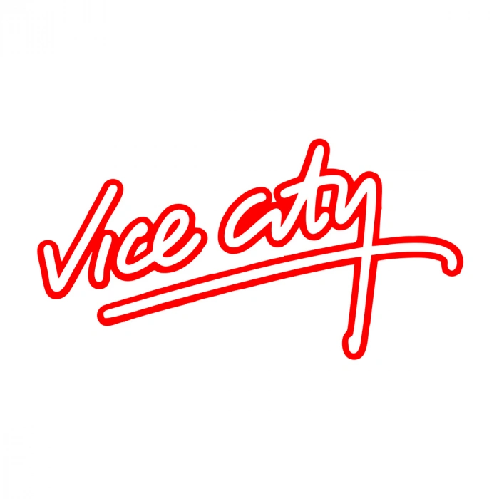Vice City Araba Sticker 17x17 Cm Kırmızı