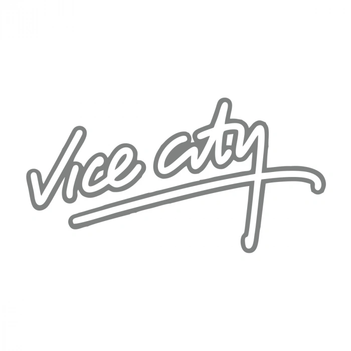 Vice City Araba Sticker 17x17 Cm Gri