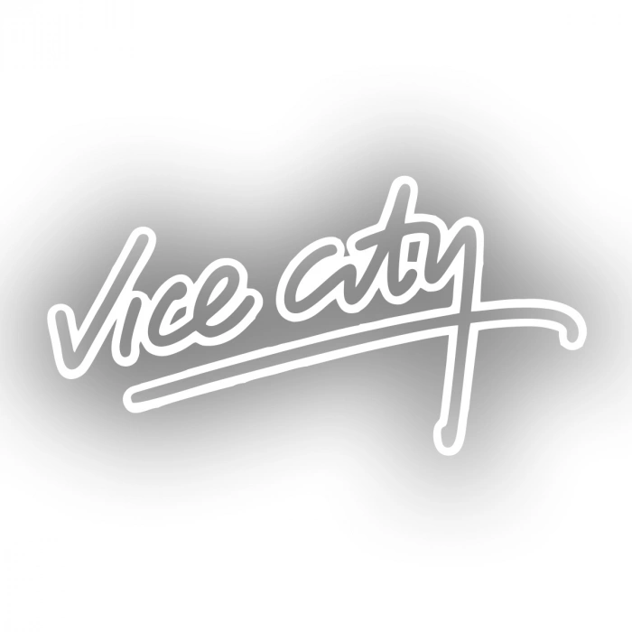 Vice City Araba Sticker 17x17 Cm Beyaz