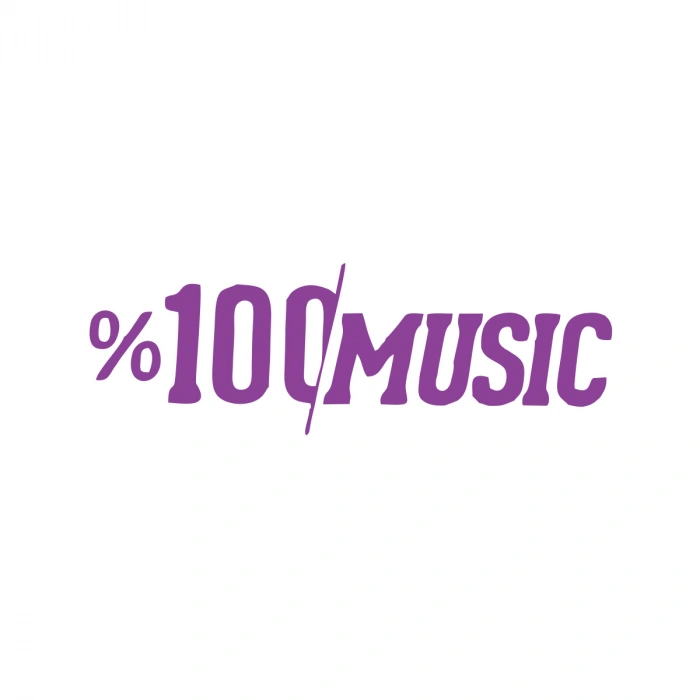 %100 Music Araba Sticker 17x17 Cm Mor
