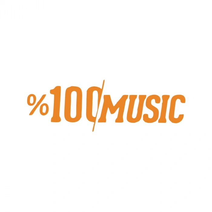 %100 Music Araba Sticker 17x17 Cm Turuncu
