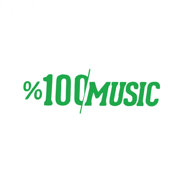 %100 Music Araba Sticker 17x17 Cm Yeşil