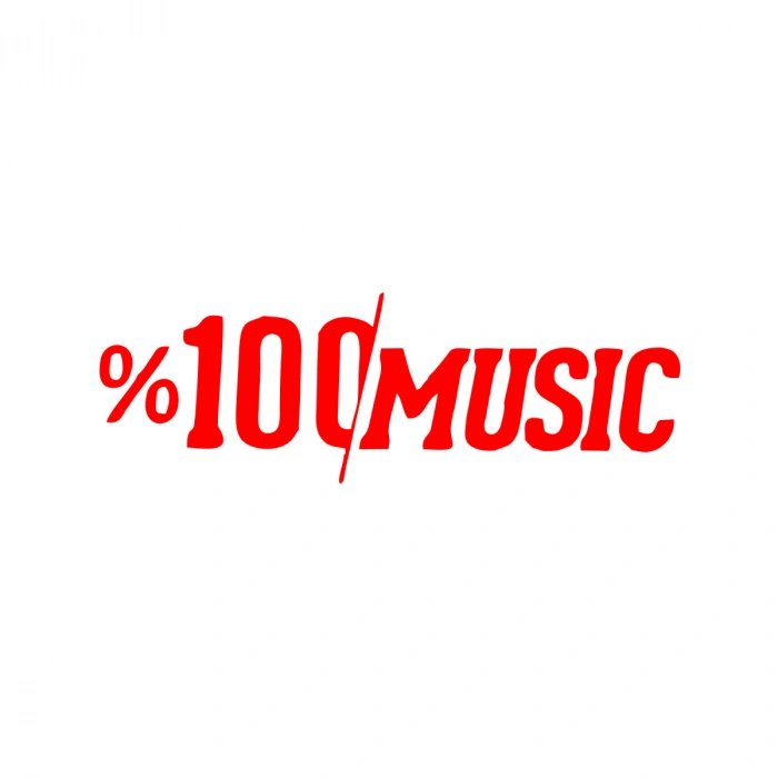 %100 Music Araba Sticker 17x17 Cm Kırmızı