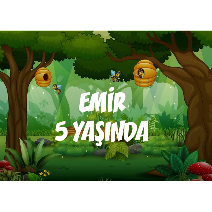 Orman Temalı Doğum Günü Afişi - 100x150 Cm