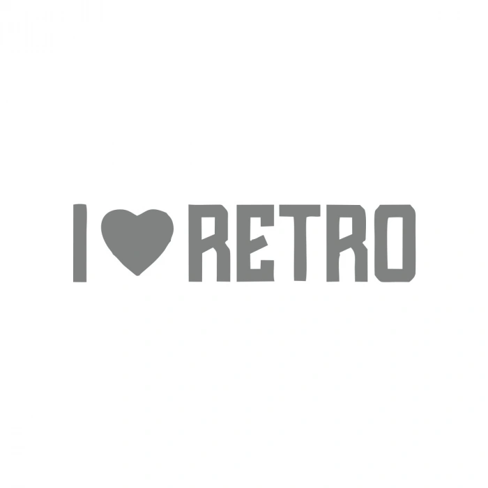 I Love Retro Araba Sticker 17x17 Cm Gri