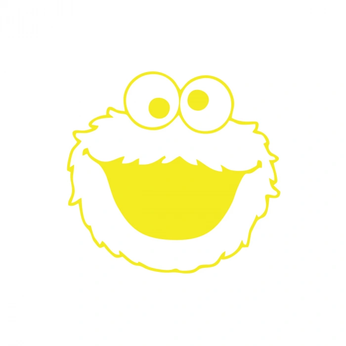 Kurabiye Canavarı Araba Sticker 17x17 Cm Sarı