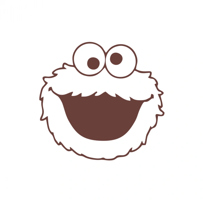 Kurabiye Canavarı Araba Sticker 17x17 Cm Kahverengi