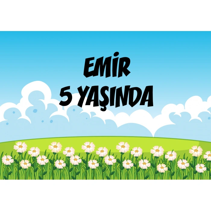 Orman ve Papatyalar Temalı Doğum Günü Afişi - 100x150 Cm