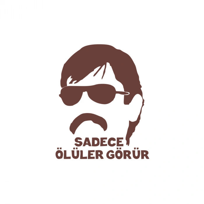Sadece Ölüler Görür Araba Sticker 17x17 Cm Kahverengi