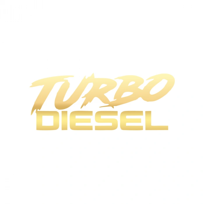 Turbo Diesel Araba Sticker 17x17 Cm Gold