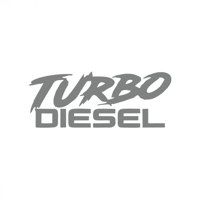 Turbo Diesel Araba Sticker 17x17 Cm Gri