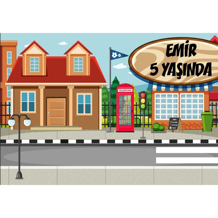 Şehir Temalı Doğum Günü Afişi - 100x150 Cm