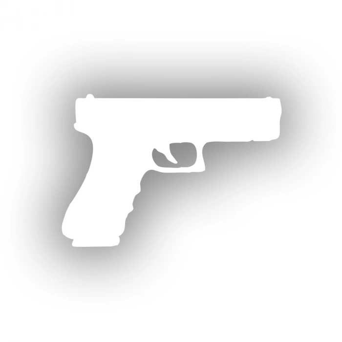 Glock Araba Sticker 17x17 Cm Beyaz