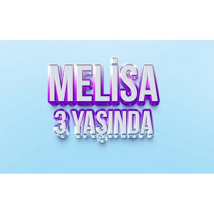 Mavi ve Mor Doğum Günü Afişi - 100x150 Cm