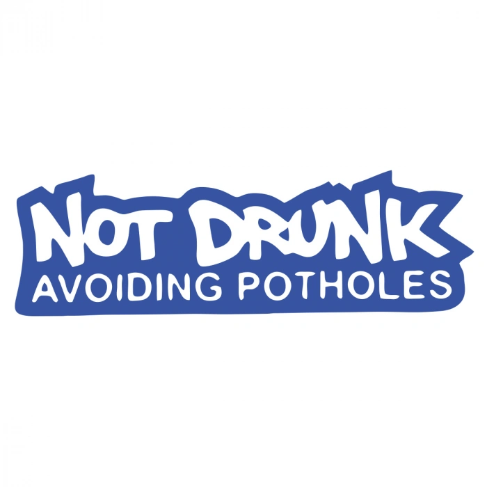 Not Drunk Avoiding Potholes 17x17 Cm Mavi
