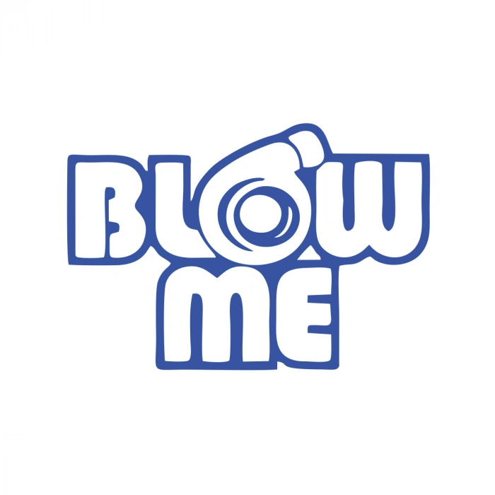Blow Me Araba Sticker 17x17 Cm Mavi