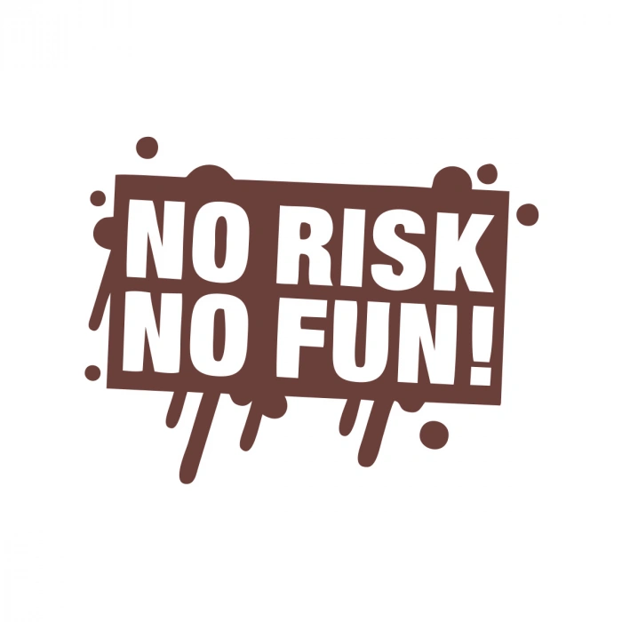No Risk No Fun Araba Sticker 17x17 Cm Kahverengi