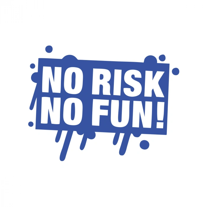 No Risk No Fun Araba Sticker 17x17 Cm Mavi