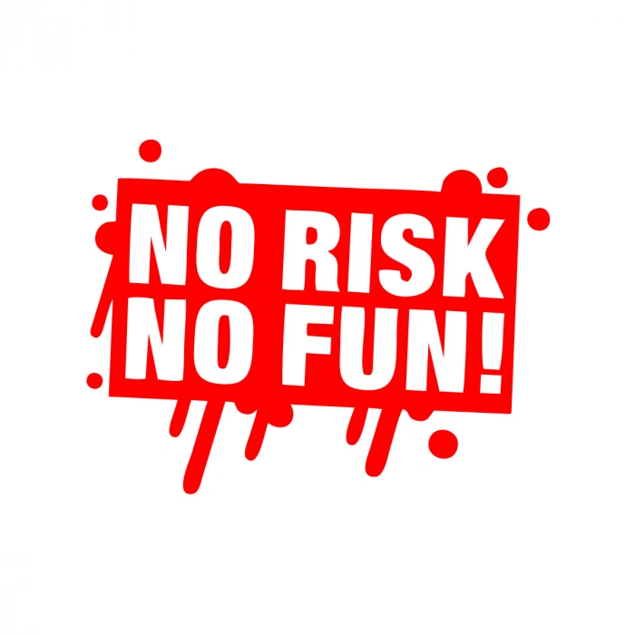 No Risk No Fun Araba Sticker 17x17 Cm Kırmızı