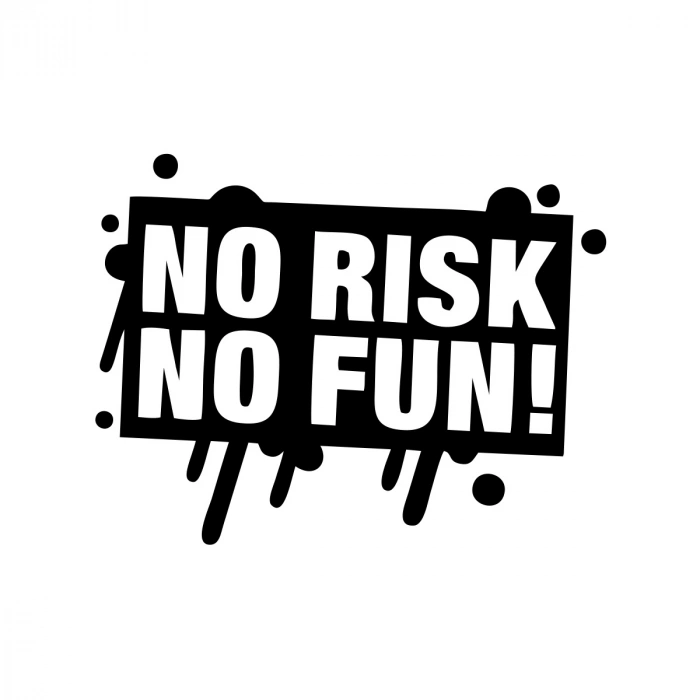 No Risk No Fun Araba Sticker 17x17 Cm Siyah