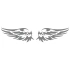Çift Kanat Oto Logo Sticker  17x17 Cm Gri