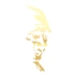 Atatürk Silüet Sticker17x17 Cm Gold