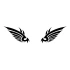 Kartal Kanatı Oto Sticker17x17 Cm Siyah