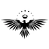 Yıldızlı Kartal Oto Sticker17x17 Cm Siyah