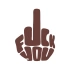 Fuck You Sticker 17x17 Cm Kahverengi