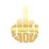 Fuck You Sticker 17x17 Cm Gold