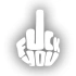 Fuck You Sticker 17x17 Cm Beyaz