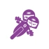 Twin Racers Motorcu Sticker 17x17 Cm Mor