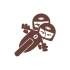 Twin Racers Motorcu Sticker 17x17 Cm Kahverengi