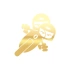 Twin Racers Motorcu Sticker 17x17 Cm Gold
