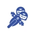 Twin Racers Motorcu Sticker 17x17 Cm Mavi