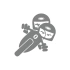 Twin Racers Motorcu Sticker 17x17 Cm Gri