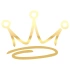 Kral Tacı Sticker 17x17 Cm Gold