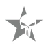Yıldız Punisher Kurukafa Sticker 17x17 Cm Gri
