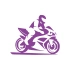 Motorcu Sticker 17x17 Cm Mor
