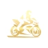 Motorcu Sticker 17x17 Cm Gold