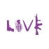 Love Silahlar Sticker 17x17 Cm Mor