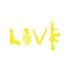 Love Silahlar Sticker 17x17 Cm Sarı