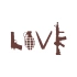Love Silahlar Sticker 17x17 Cm Kahverengi