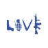 Love Silahlar Sticker 17x17 Cm Mavi