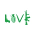 Love Silahlar Sticker 17x17 Cm Yeşil