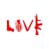 Love Silahlar Sticker 17x17 Cm Kırmızı