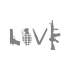 Love Silahlar Sticker 17x17 Cm Gri
